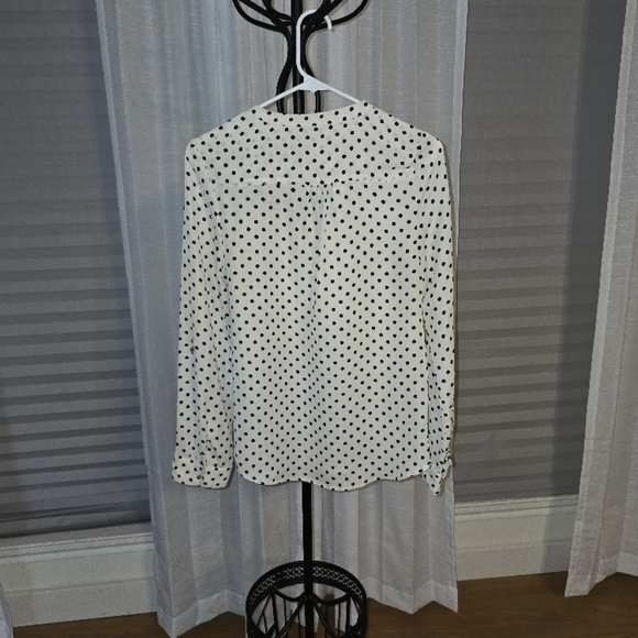 Lauren Conrad Polka Dot Blouse - White and Black Small - Picture 3 of 7